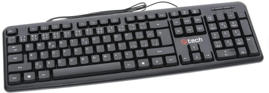 C-TECH KB-102-U-BL USB Klávesnice, slim, černá, CZ/SK