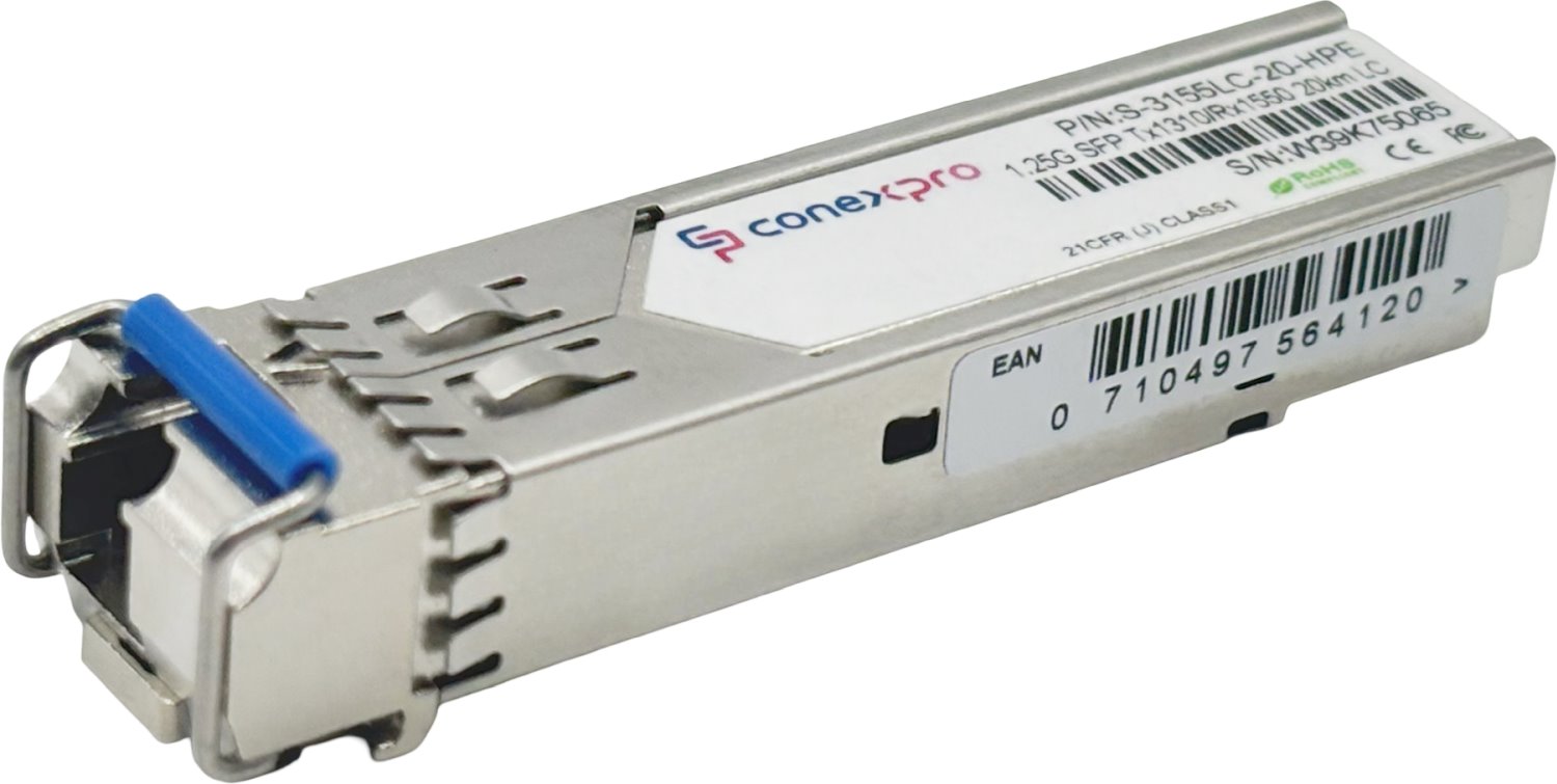 Conexpro 1.25G SFP optický modul, WDM/BiDi, SM, Tx1310/Rx1550nm, 20km, 1x LC, DDM - HPE