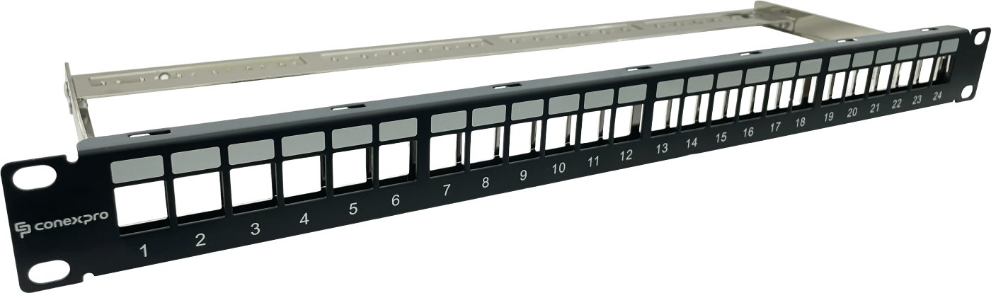 Conexpro 19" modulární neosazený patch panel STP, 24 portů, 1U
