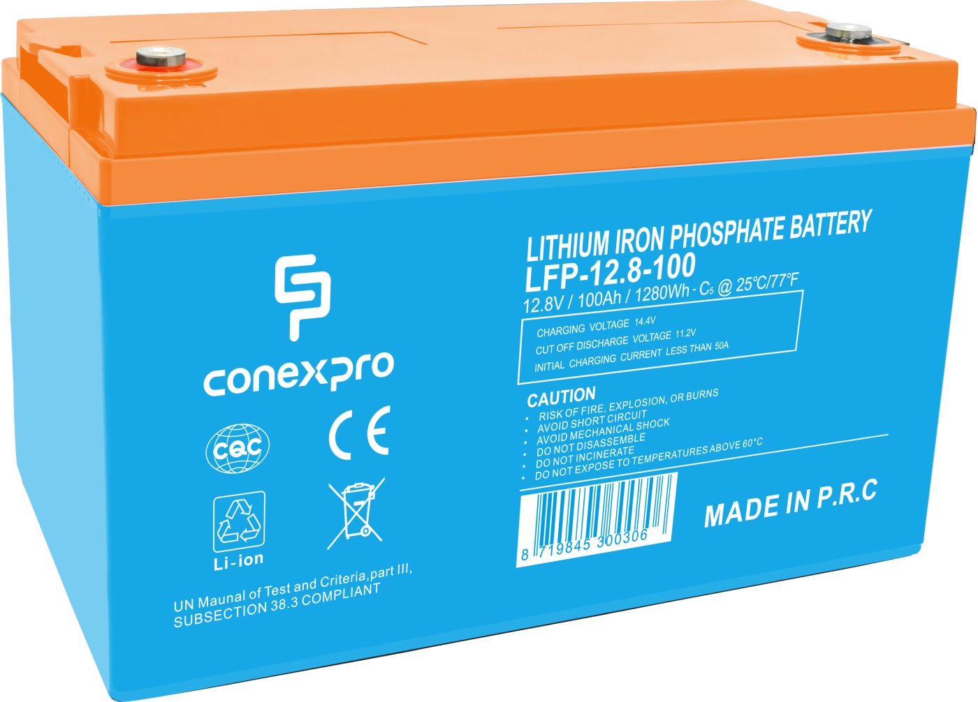 Conexpro baterie LiFePO4, 12.8V, 100Ah, Smart BMS, Bluetooth