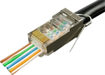 Conexpro průchozí konektor RJ45 FTP, CAT5E, zemnící PIN, Wire Cross