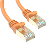 Conexpro slim patch kabel STP, CAT6A, 0.25m, oranžový