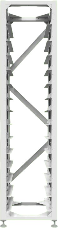 DEYE Racková skříň 19" bez dveří a boků pro sestavy BOS-A, HV, velká