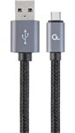 Gembird usb 2.0 kabel USB-C na USB-A, 1.8m, opletený, černý