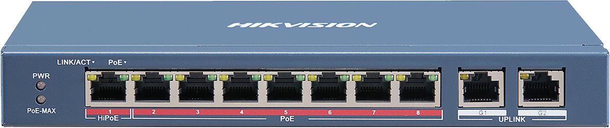 Hikvision DS-3E0310HP-E PoE switch, 8x PoE, 110W
