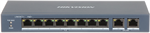 Hikvision DS-3E0310P-E/M PoE switch, 8x PoE, 60W