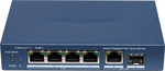 Hikvision DS-3E1506P-EI/M-4P1T1F Smart managed PoE switch, 4x PoE, 45W