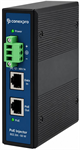 Conexpro Gigabitový PoE injektor na DIN lištu, vstup 12-48V DC, 802.3af/at/bt, 60W