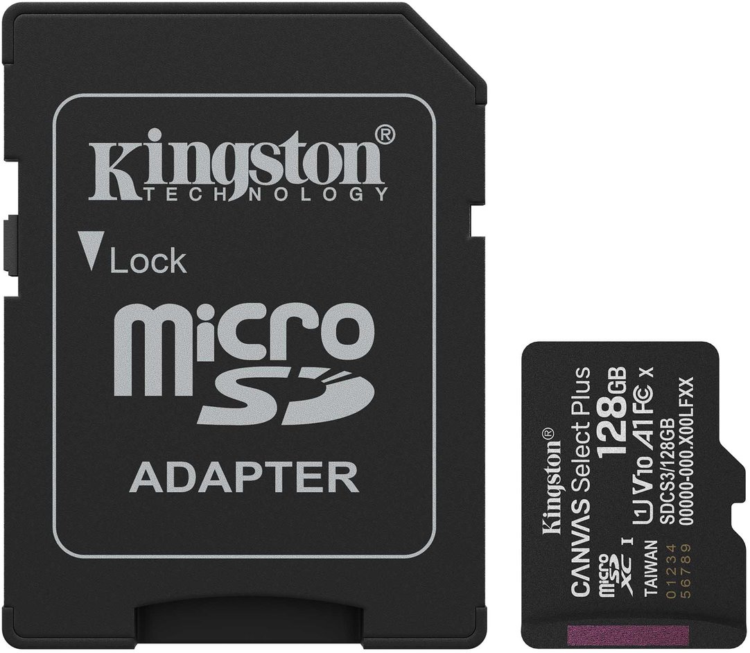 Kingston Micro SDXC Canvas Select Plus Gen3 128B + SD adaptér