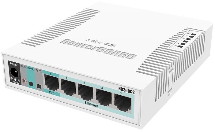MikroTik Cloud Smart Switch CSS106-5G-1S (RB260GS), SwOS, použité