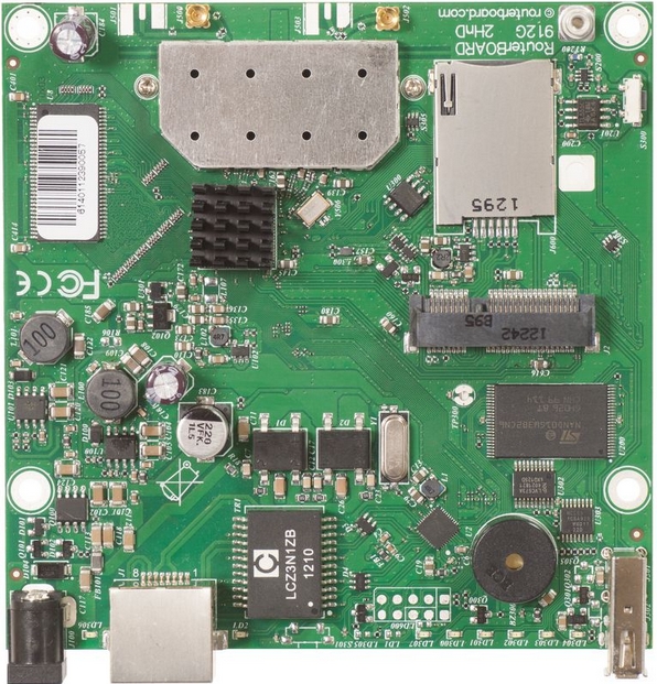 MikroTik RouterBOARD RB912UAG-2HPnD, 802.11b/g/n, RouterOS L4, miniPCIe