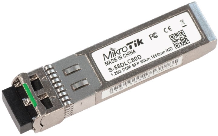 MikroTik SFP optický modul S-55DLC80D, SM, 80km, 1.25G, 1550nm, 2x LC