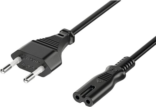 Napájecí kabel 230V 2pinový, černý, 2m
