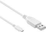 PremiumCord kabel micro USB (M) na USB-A (M), USB 2.0, 0.5m, bílý