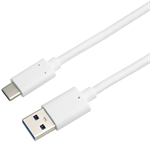 PremiumCord kabel USB-C na USB-A, USB 3.2 Gen 2, 3A, 0.5m, bílý