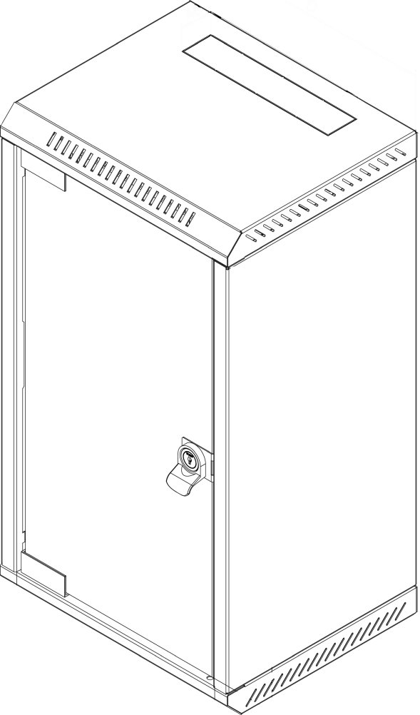 Rack Triton 10"(10U)/19"(5U) hybridní nástěnný rozvaděč, 260mm, plechové dveře, šedý