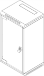 Rack Triton 10"(10U)/19"(5U)  hybridní nástěnný rozvaděč, 260mm, plechové dveře, šedý