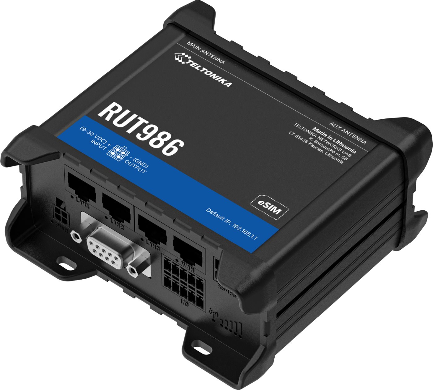 Teltonika RUT986 Průmyslový 4G LTE Router, RS232 a RS485, GPS