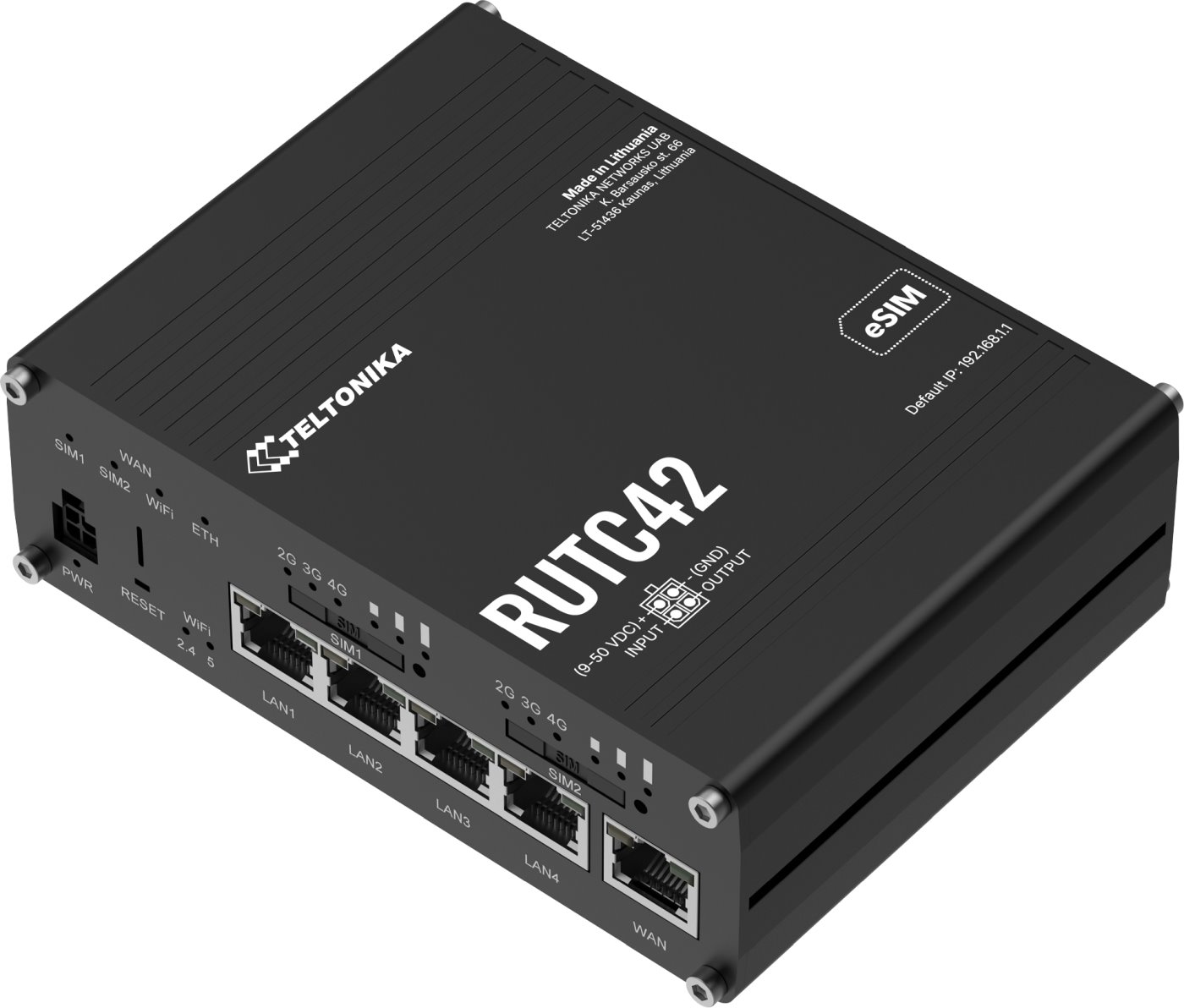 Teltonika RUTC42 Průmyslový 4G Wi-Fi 6 Router, eSIM