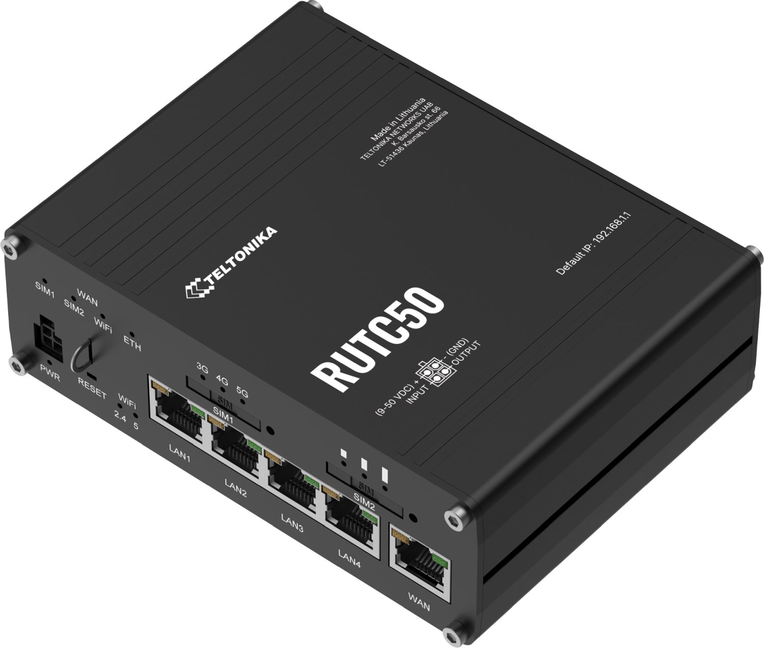 Teltonika RUTC50 Průmyslový 5G Wi-Fi 6 Router, GPS, eSIM