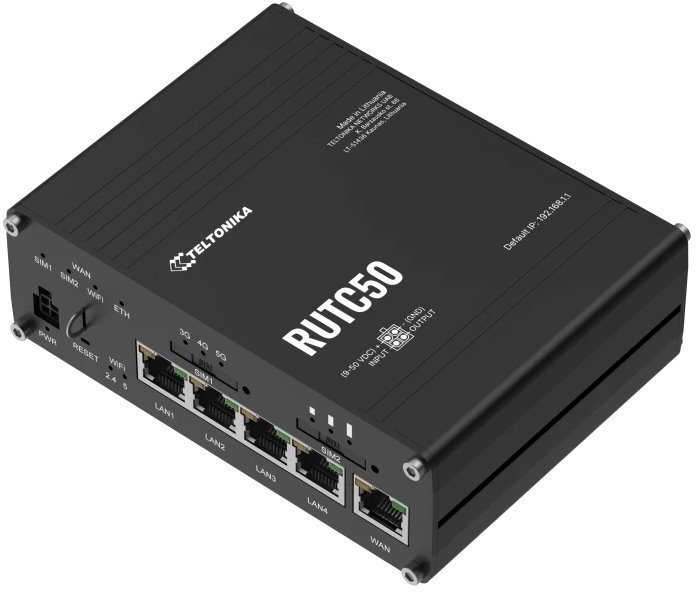 Teltonika RUTC50 Průmyslový 5G Wi-Fi 6 Router, GPS
