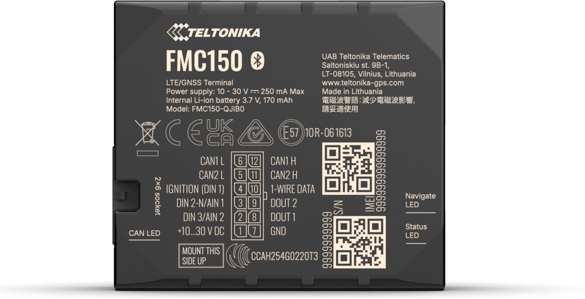Teltonika Telematics FMC150, GPS smart tracker s Bluetooth a 4G LTE Cat 1