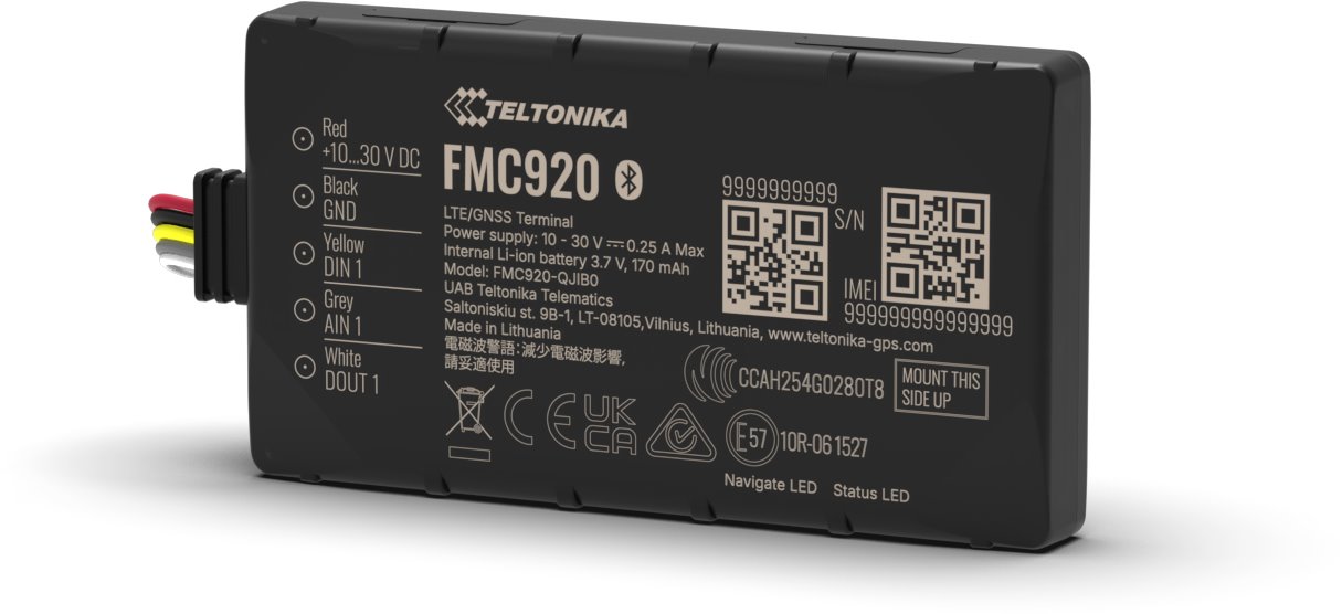 Teltonika Telematics FMC920, GPS smart tracker s Bluetooth a 4G LTE Cat 1