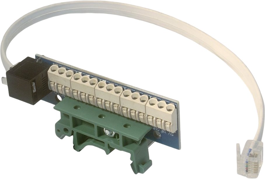 Tinycontrol tBsW5port Rozšiřující deska s 1wire a 5x terminál, I2C pro LAN controller LK3 a LK4