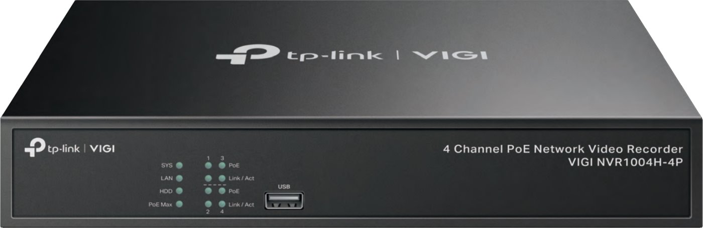 TP-Link VIGI NVR1004H-4P NVR, 4 kanály, 4x PoE