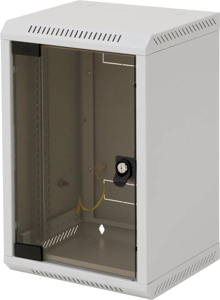 Triton 10" jednodílný rack 9U/260mm prosklené dveře, šedý