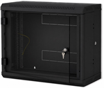 Triton 19" dvojdílný rack 6U/295mm prosklené dveře, černý