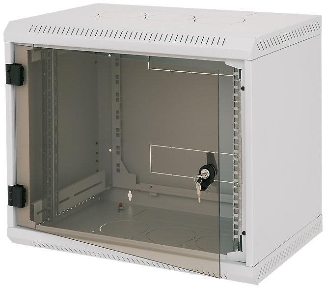 Triton 19" jednodílný rack 15U/500mm prosklené dveře, šedý