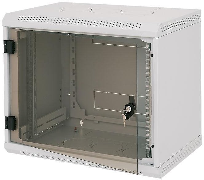 Triton 19" jednodílný rack 6U/600mm prosklené dveře, šedý