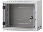 Triton 19" jednodílný rack 9U/400mm prosklené dveře, odnímatelné bočnice,šedý
