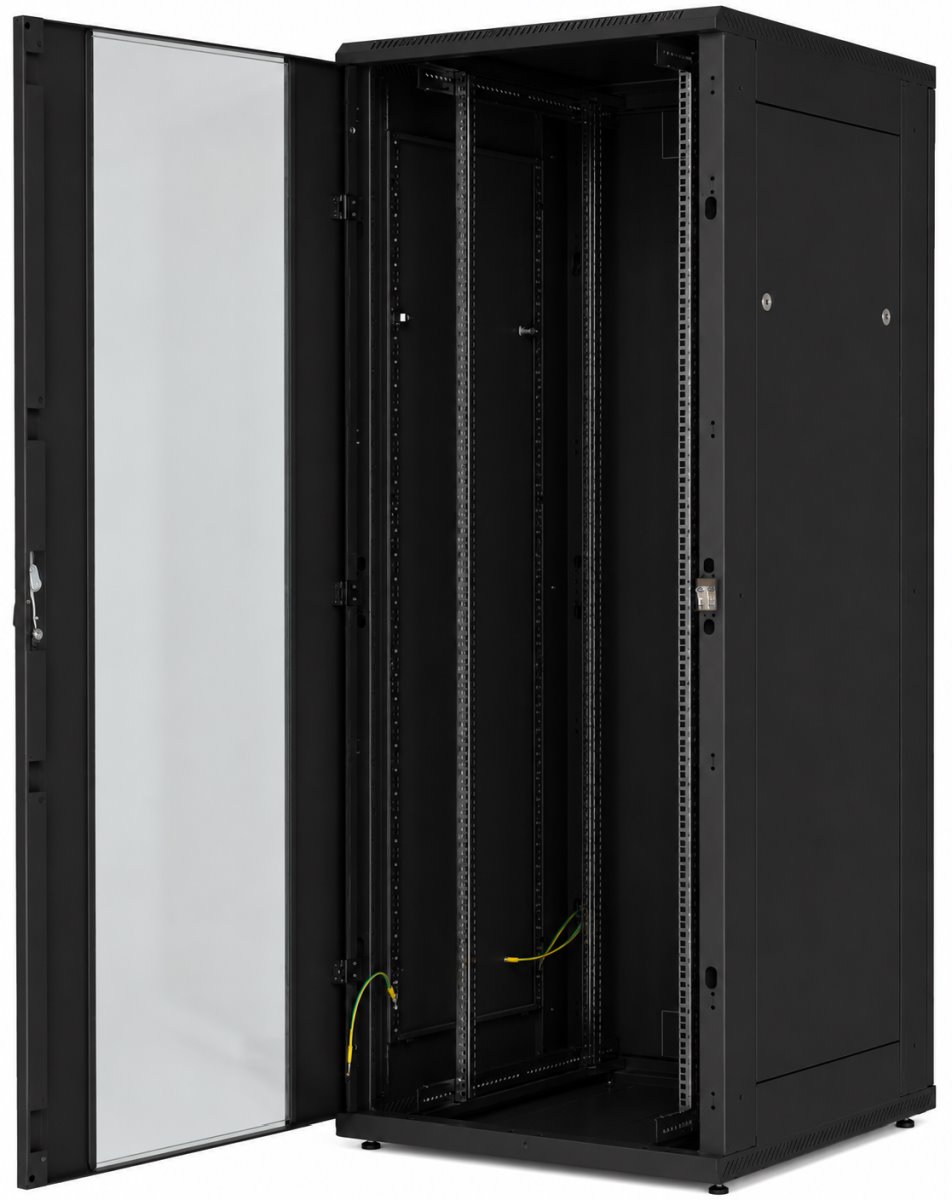 Triton 19" stojanový rack 15U/600x800 prosklené dveře, černý