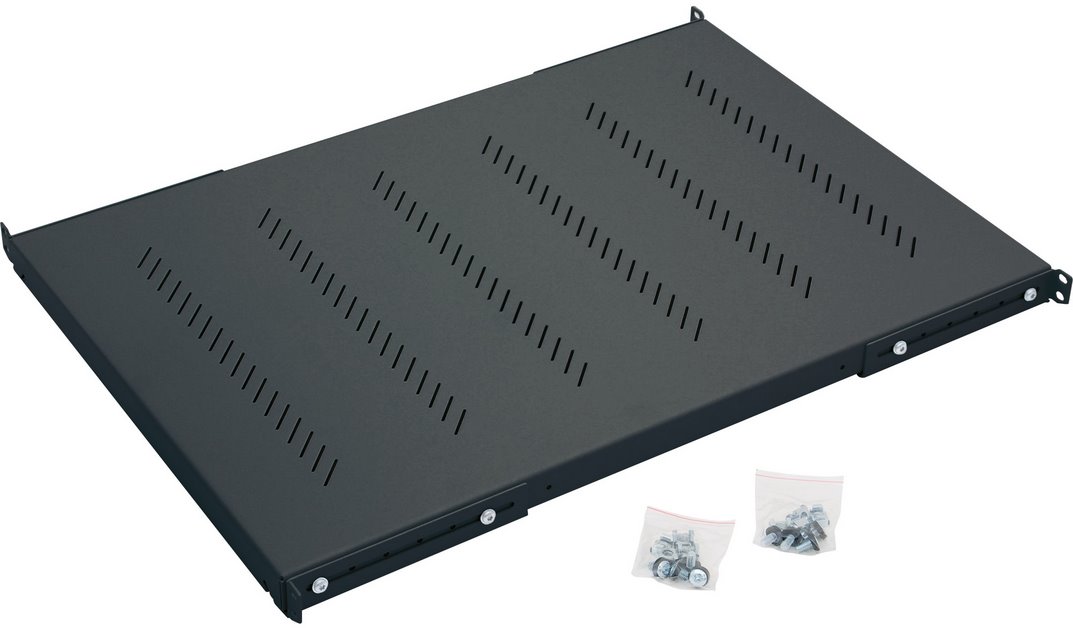Triton policový rošt H4, 1U/450mm, 19", nosnost 150kg, černá