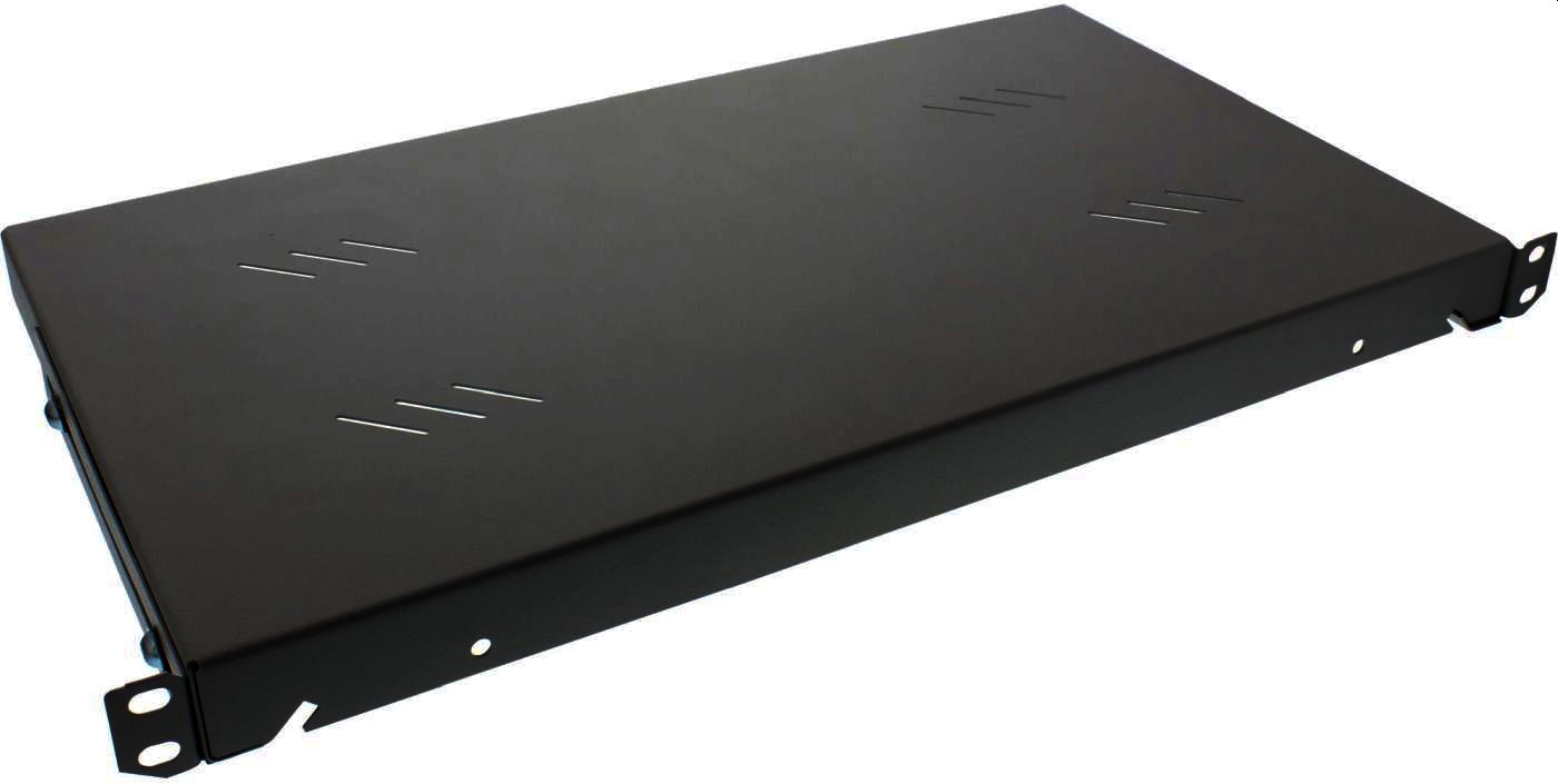 Triton policový rošt s perforací 1U/150mm, 19", nosnost 15kg, černá