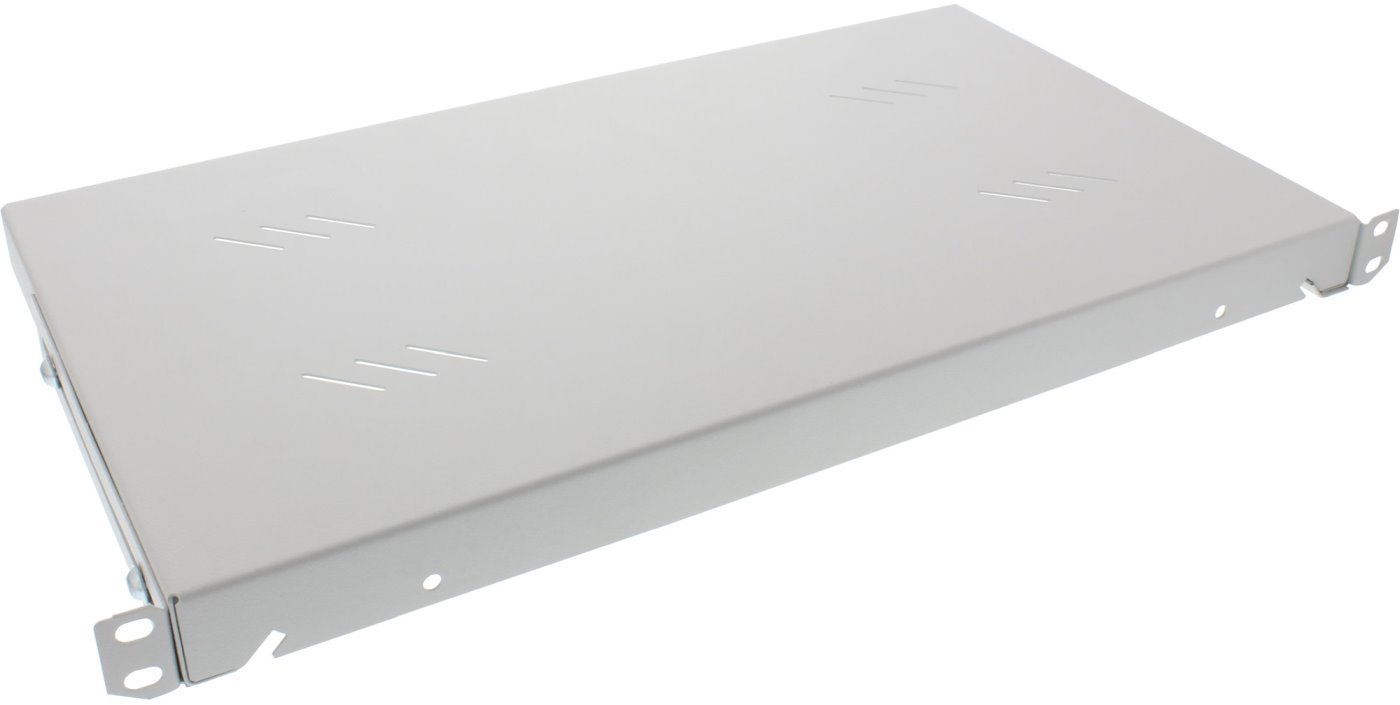 Triton policový rošt s perforací 1U/150mm, 19", nosnost 15kg, šedá