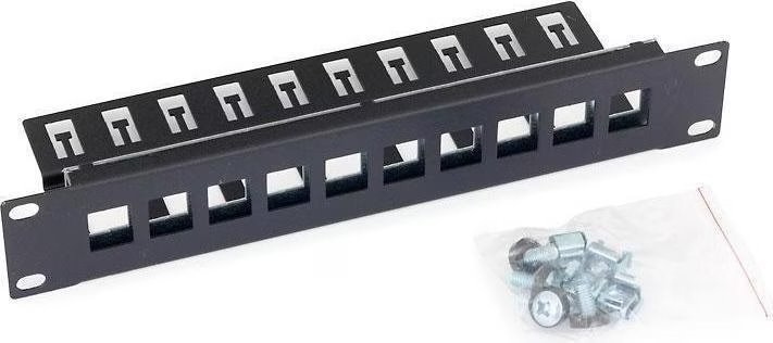Triton RAB-PP-X03-C1, 10" neosazený patch panel, 10 portů, 1U, černý