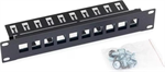 Triton RAB-PP-X03-C1, 10" neosazený patch panel, 10 portů, 1U, černý
