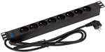 Triton rozvodný panel RAB-PD-X01-A1, 19", 8x 230V FR, 2m kabel