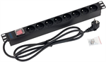 Triton rozvodný panel RAB-PD-X03-A1, 19", 8x 230V FR, vypínač, 2m kabel