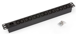 Triton rozvodný panel RAB-PD-X10-A1, 19", 14x IEC320, IEC C14 vstup