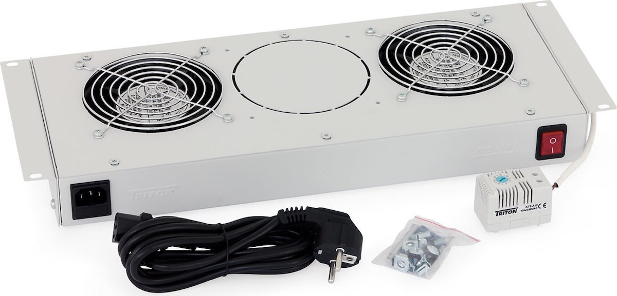 Triton ventilační jednotka s termostatem RAC-CH-X25-X1, 230V/30W, 2x ventilátory, šedá