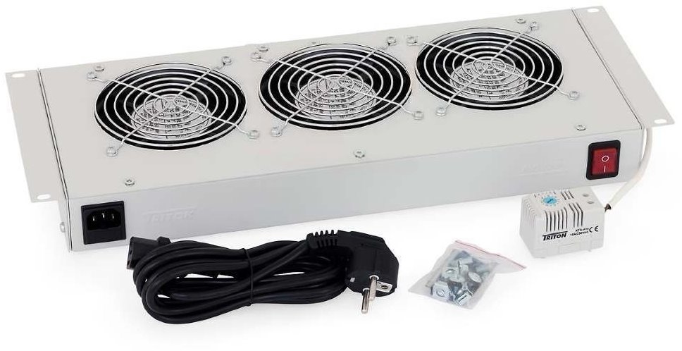Triton ventilační jednotka s termostatem RAC-CH-X26-X1, 230V/45W, 3x ventilátory, šedá
