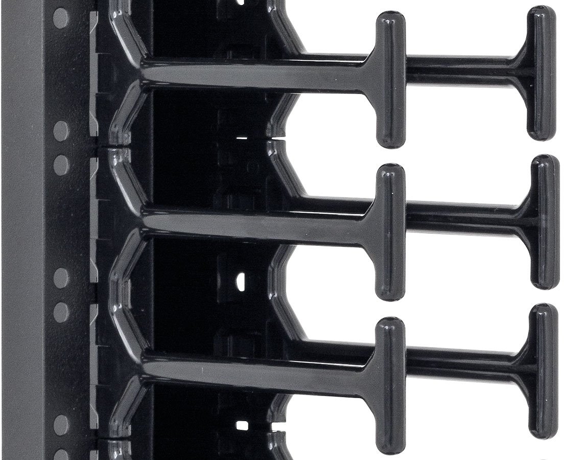 Triton vertikální vyvazovací panel RAB-VP-H45-X1, 45U - hřeben, černý