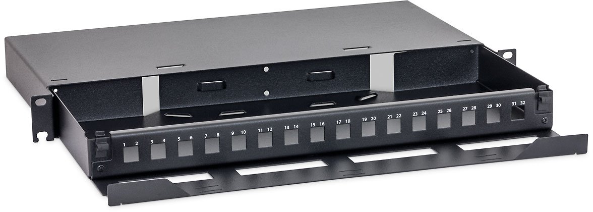 Triton výsuvná optická vana pro 16x SC simplex konektor RAB-FO-X68-A1, 1U, 19", černá