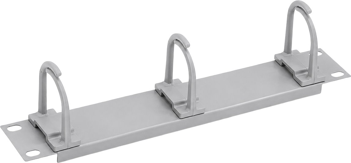 Triton vyvazovací panel RAC-VP-X02-C1, 10", 1U, 3x háček malý, šedý