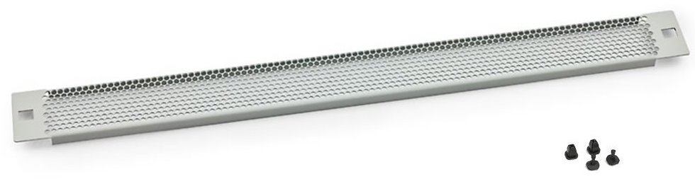 Triton zaslepovací panel s perforací, 1U, 19", plastová montážní sada, šedý