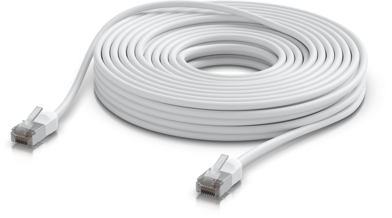 Ubiquiti UniFi venkovní premium Cat6A patch kabel, 15m, bílý